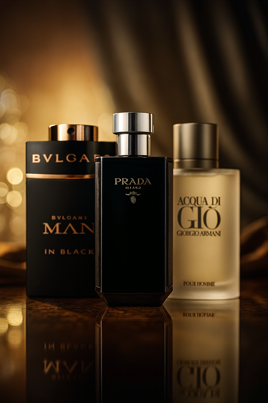 Sada 3 parfumov: Bvlgari In Black, Giorgio Armani Acqua Di Gio, L'Homme Prada Intense 100ml
