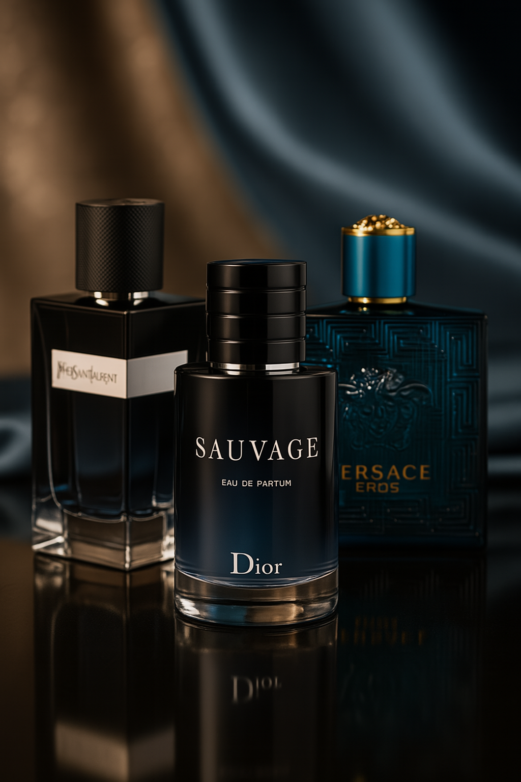 Sada 3 parfumov: Dior SAUVAGE, Yves Saint Laurent Y MEN, Versace EROS 100ml